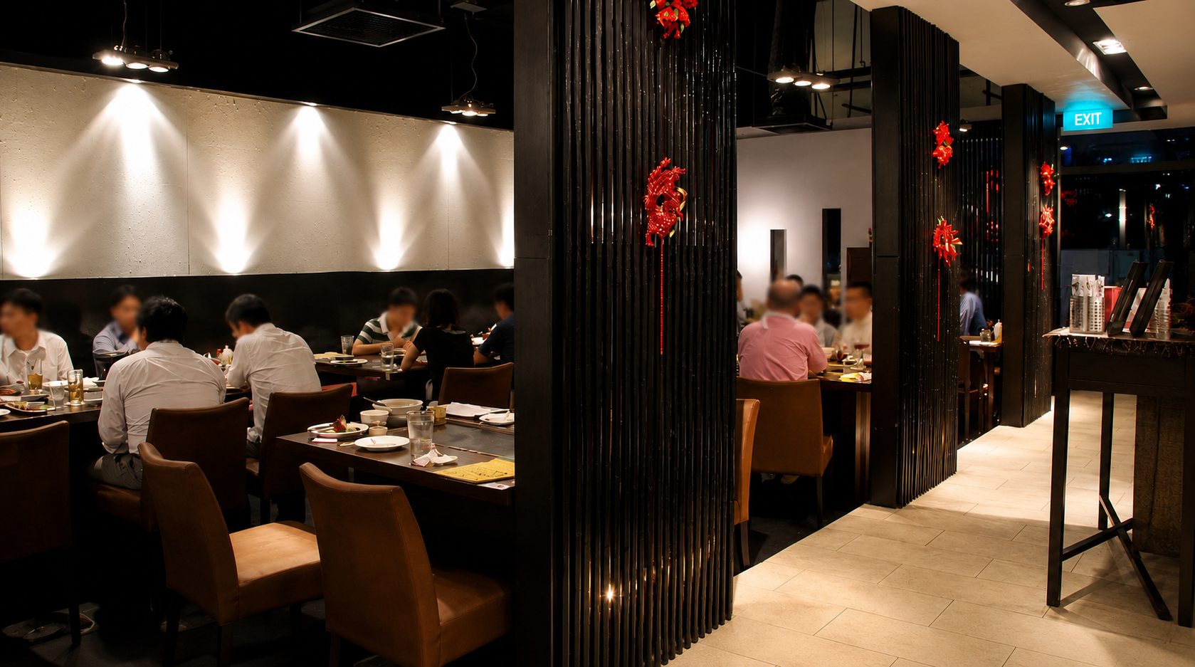 Nanjya Monjya dining room with teppan tables